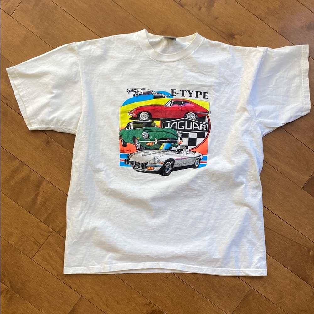 1990s Jaguar E-Type Graphic T-Shirt Heavyweight Oneida Power T